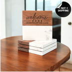 Personalized Marble Coaster Set