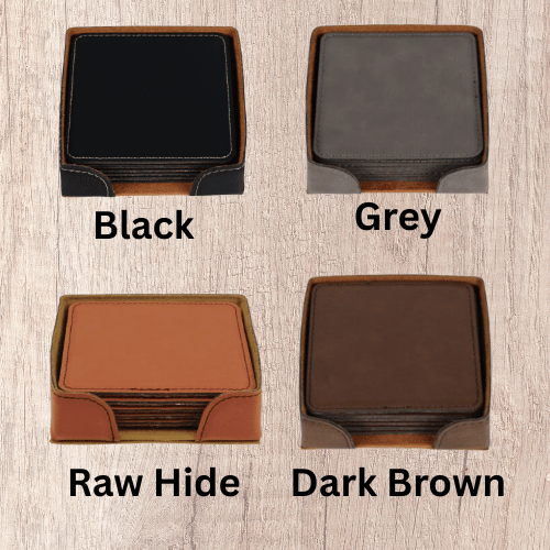 Laserable Leatherette 6-Coaster Set
