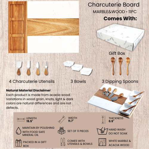 11 Piece Marble Cutting Board