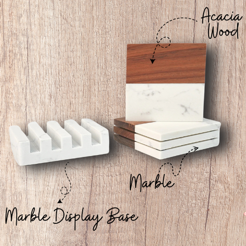 Personalized Marble Coaster Set