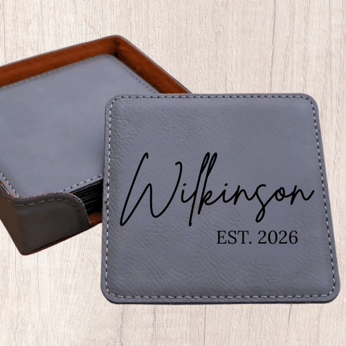 Laserable Leatherette 6-Coaster Set