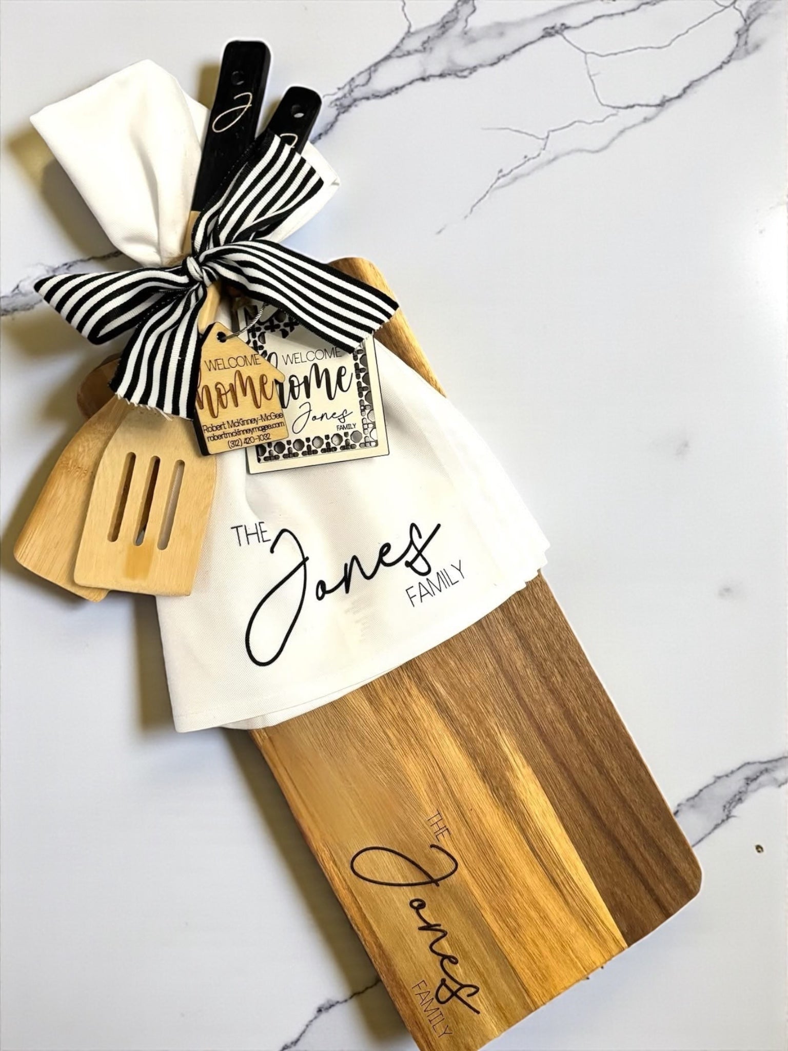 Custom Acacia Charcuterie Board Gift Set