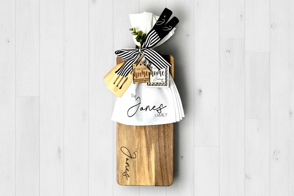 Custom Acacia Charcuterie Board Gift Set