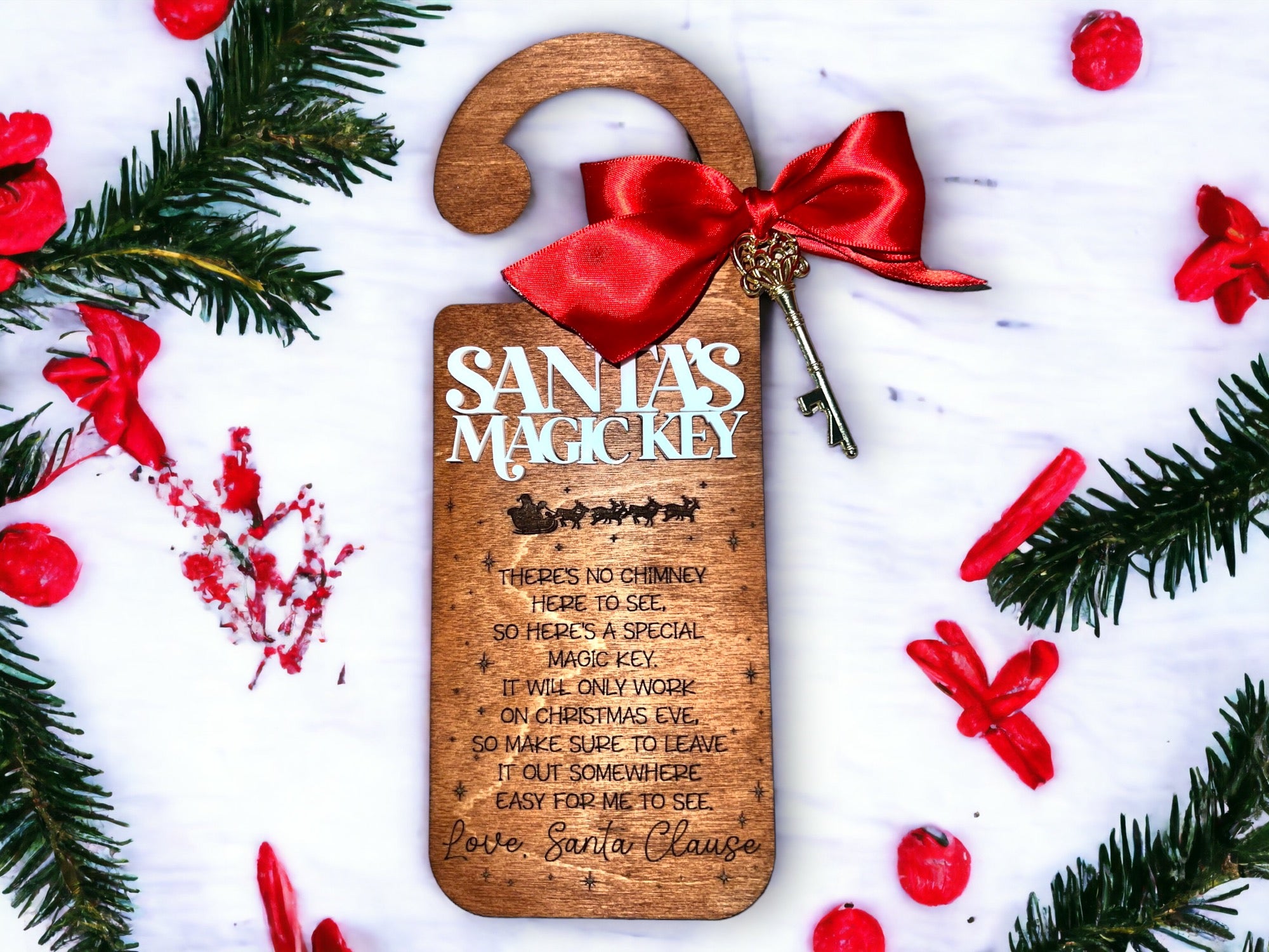 Santa's Magic Key Christmas Door Hanger