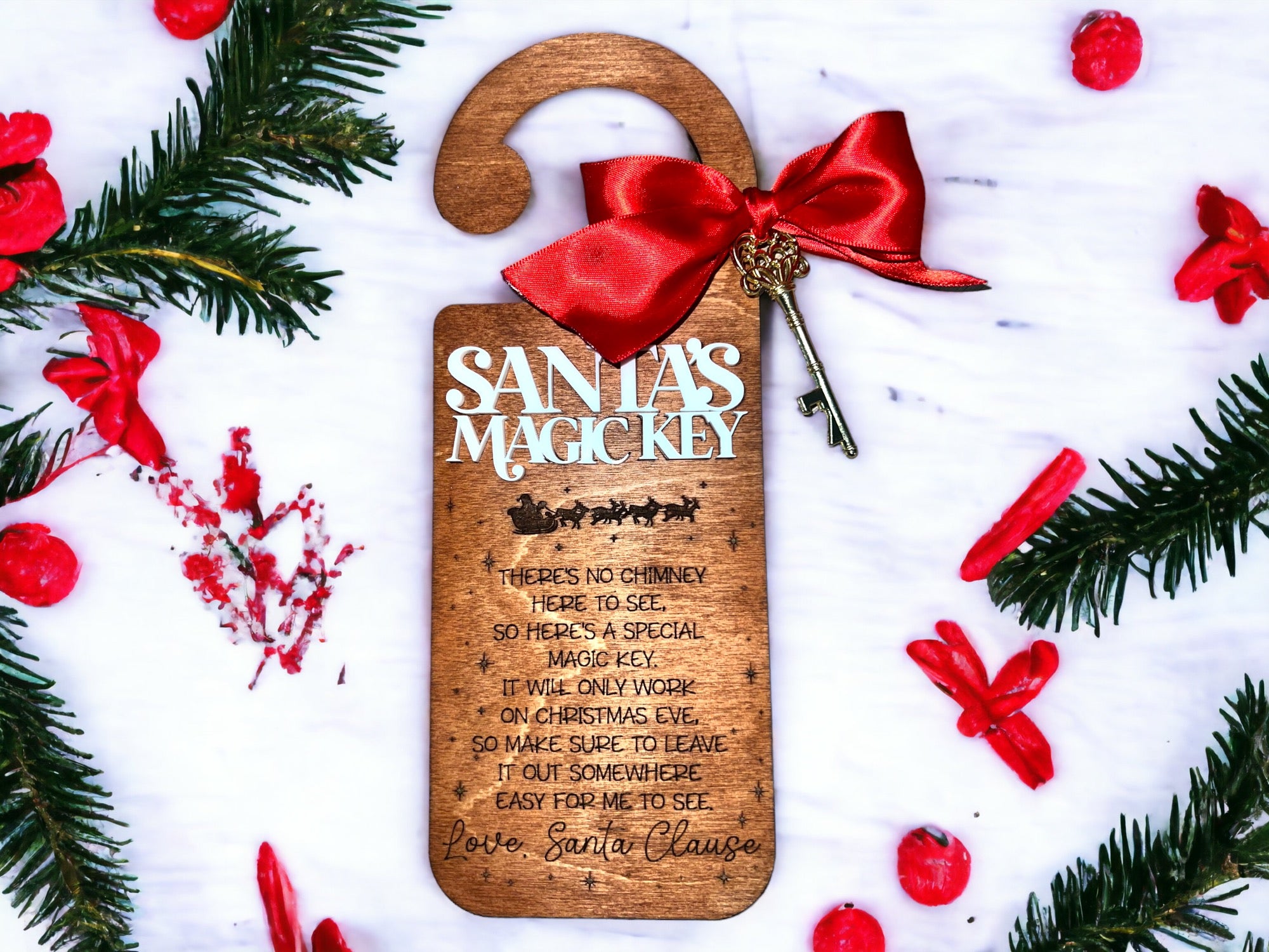 Santa's Magic Key Christmas Door Hanger