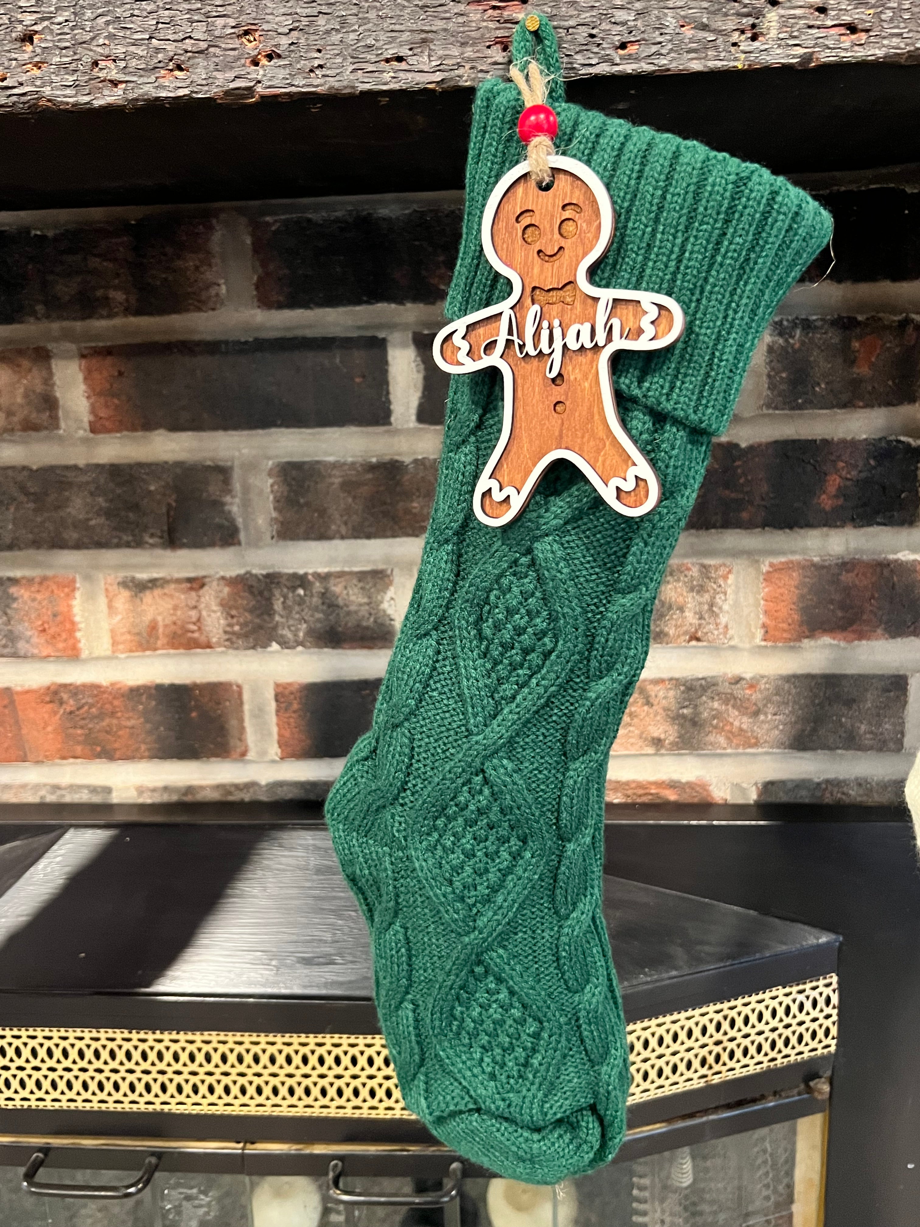 Personalized Christmas Gingerbread Family Ornaments/ Stocking Tags