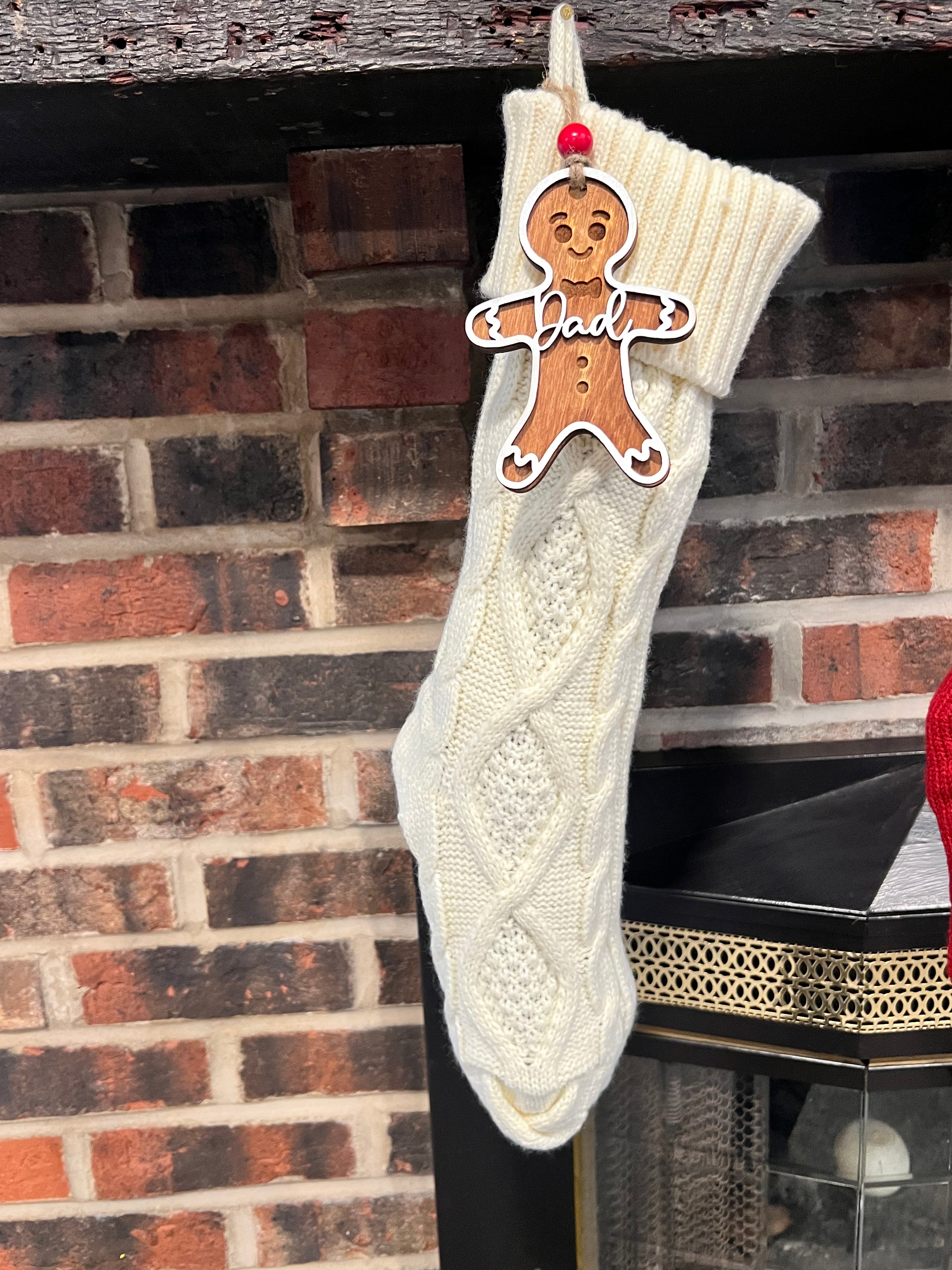 Personalized Christmas Gingerbread Family Ornaments/ Stocking Tags