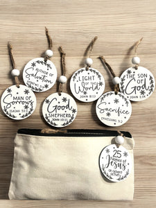 25 Names of Jesus Advent Christmas Ornament Set