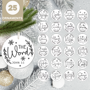 25 Names of Jesus Advent Christmas Ornament Set