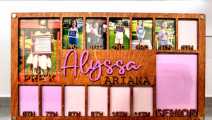 Personalized School Years Picture Frame Pre-K through Graduation