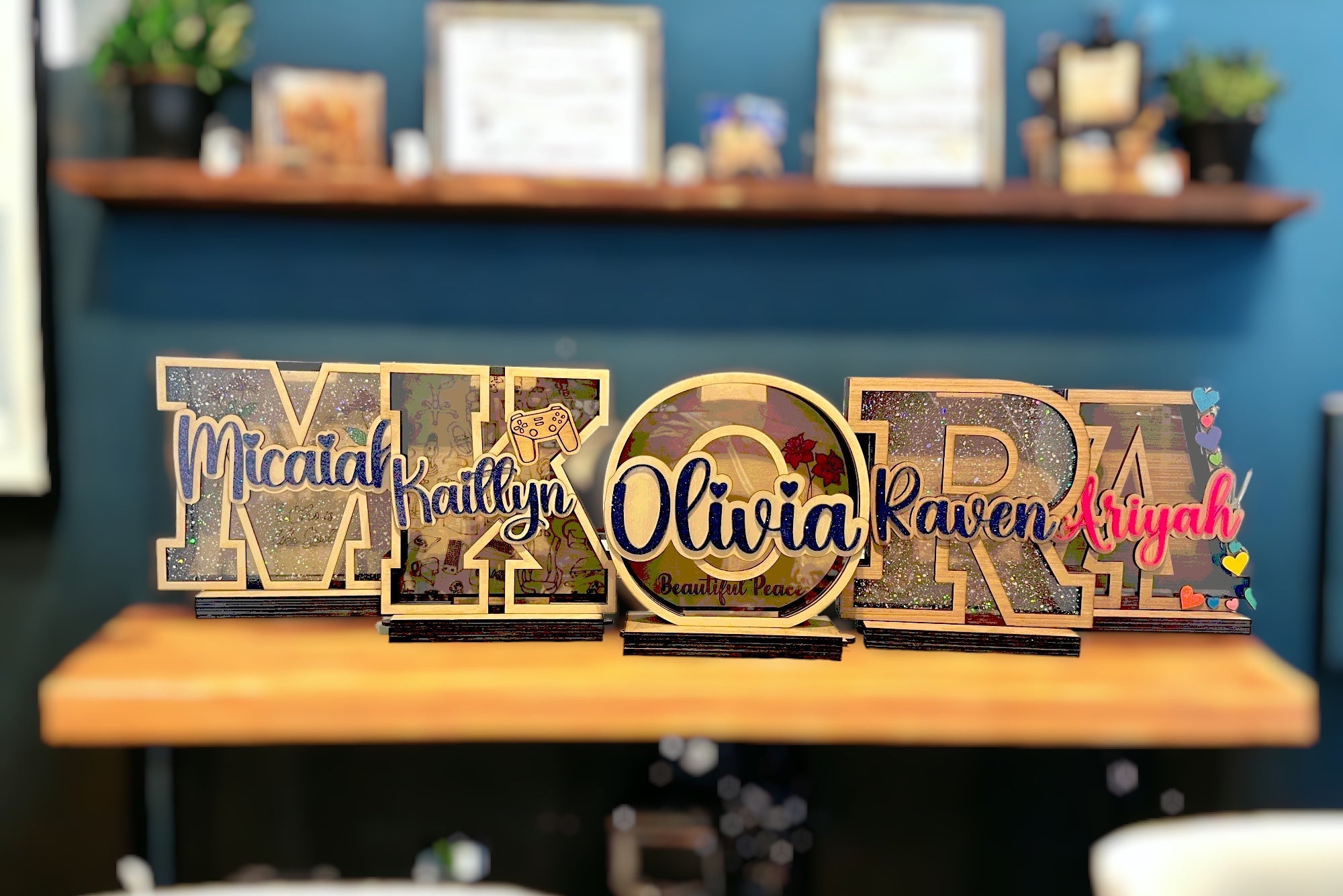 Custom Name Piggy Bank | Wooden Initial Savings | Personalized Money Box |