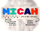 Name Puzzle, Name Meaning Puzzle, Personalized Gift for Baby and Toddler, Natural Wooden Puzzle, First Birthday Gift