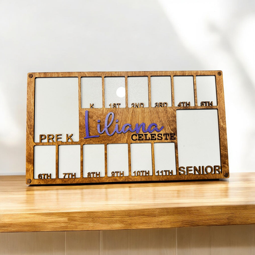 Personalized School Years Picture Frame Pre-K through Graduation