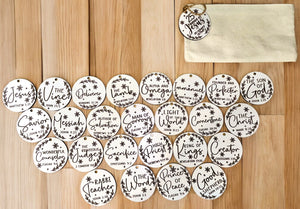 25 Names of Jesus Advent Christmas Ornament Set