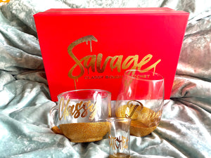 Glitter Savage Glass Set