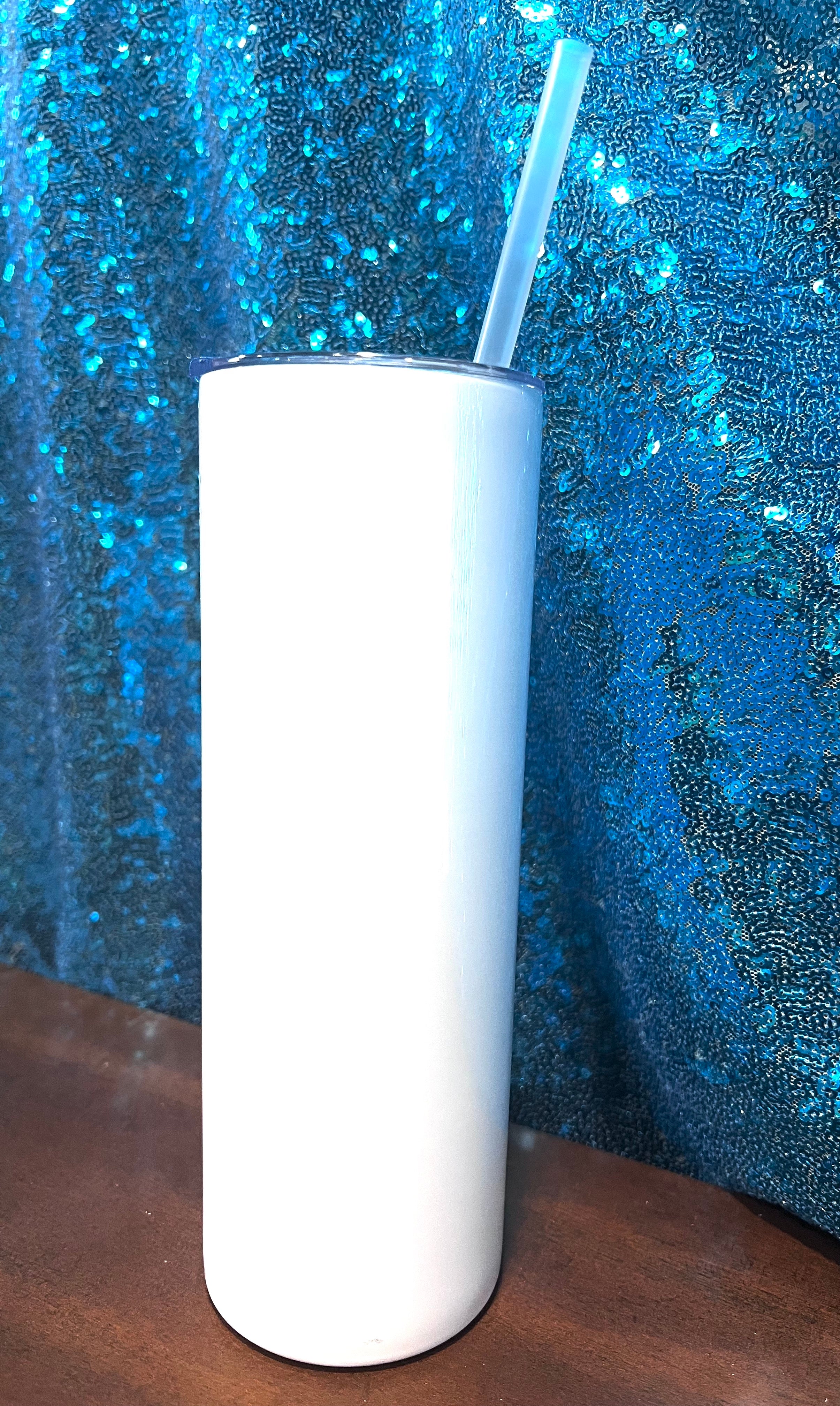 10- 20 oz. Straight Sublimation Tumbler w/ Reusable Metal Straw (Non-Tapered)